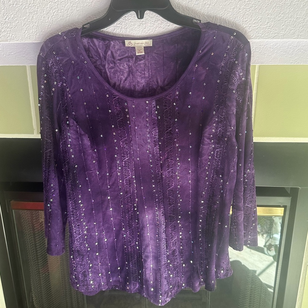 Purple Sequined Top (PETITE LARGE)